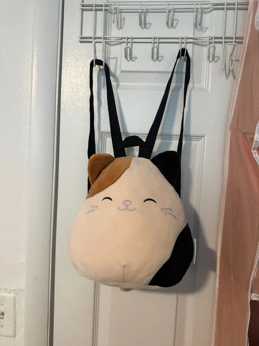 Neuw Calico Cat Plush Backpack - Cream, Black, Brown